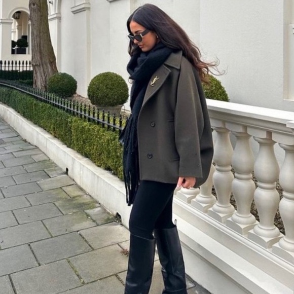 Zara Wool Blend Short Coat - Picture 5 of 16